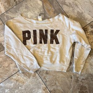 PINK Victoria's Secret Cream Crew Neck Sweater